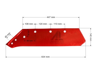 Lemiesz Kverneland 073006 prawy 18" Stal Borowa